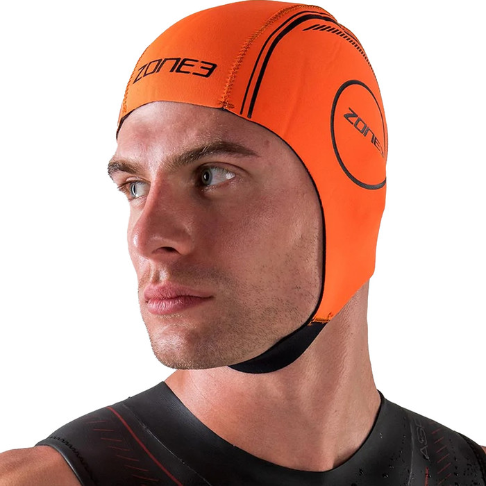 2024 Zone3 Neoprene Swimming Cap NA18UNSC1 - Orange